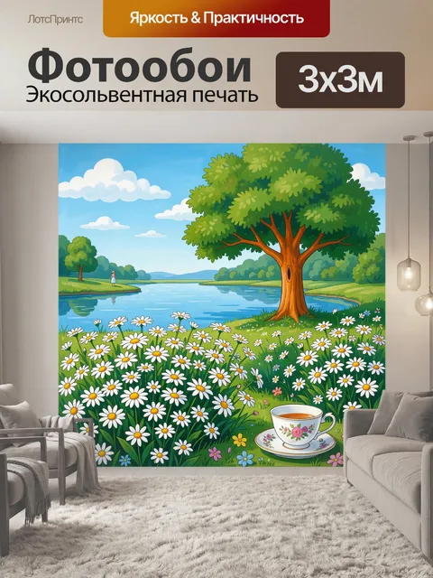 Фотообои Летний луг у реки