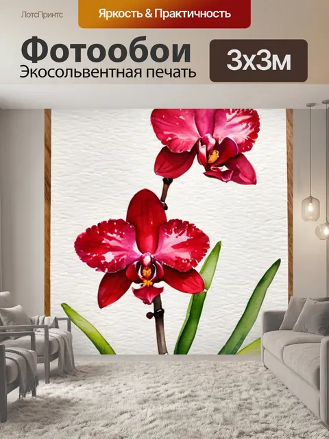 Фотообои красная орхидея