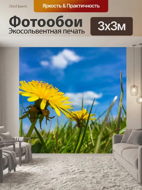 Фотообои жёлтый одуванчик