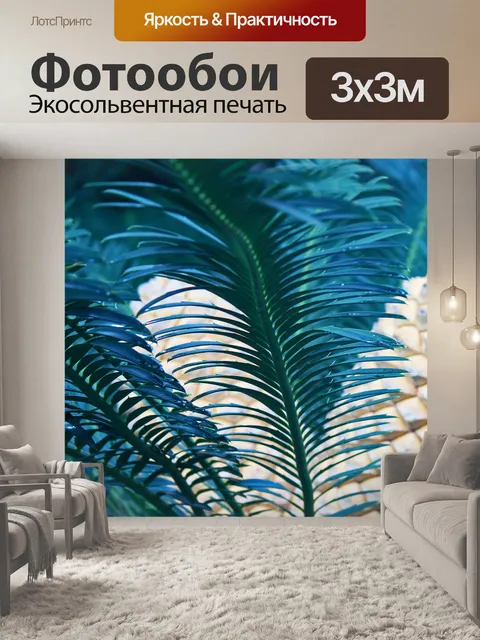 Фотообои зеленая ветка саговника