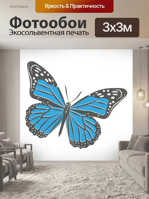 Фотообои Голубая бабочка картинки