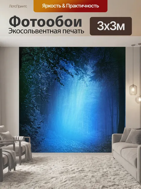 Фотообои Ночной лес
