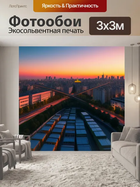 Фотообои городской пейзаж при закате