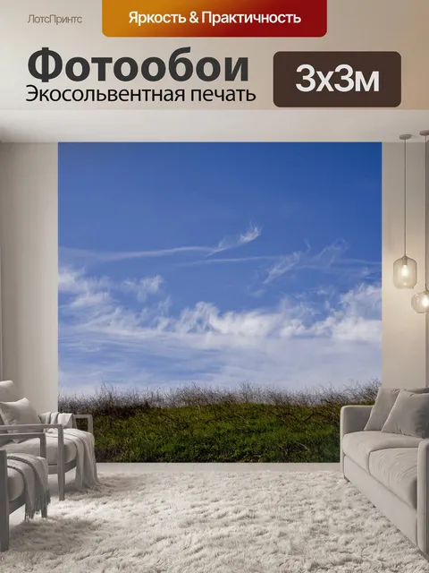 Фотообои Луг фоне неба