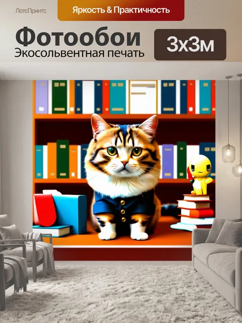 Фотообои мем-арт с изображением кота