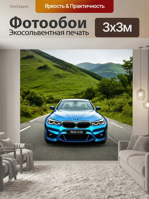 Фотообои бмв на живописной горной дороге