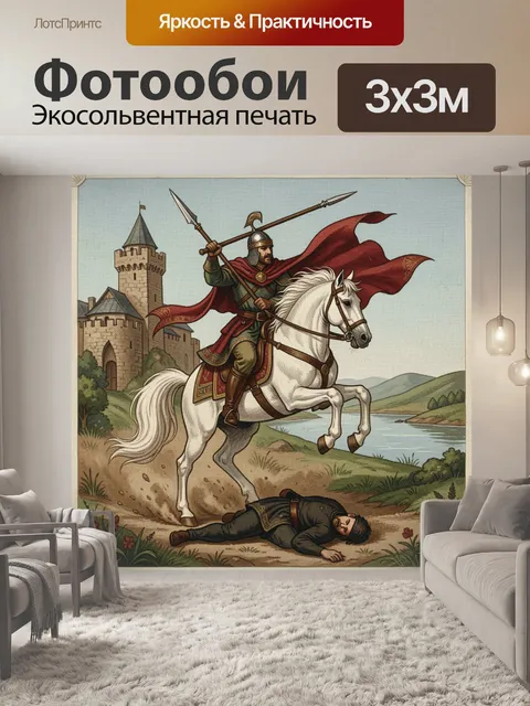 Фотообои Витязь на белом коне
