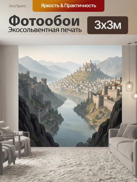 Фотообои Средневековый замок в горах