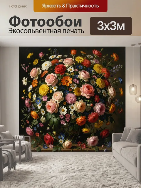 Фотообои Пышный букет садовых цветов