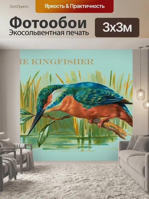 Фотообои Кинфишер Винтажная живопись