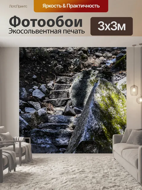 Фотообои Каменные лестницы в лесу