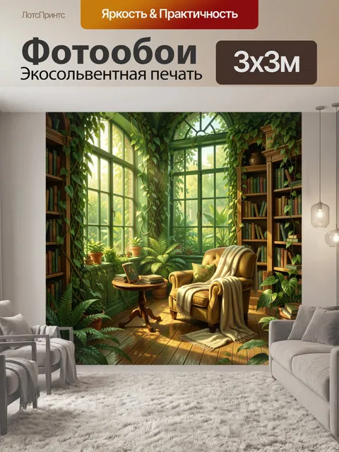 Фотообои Уютная оранжерея с креслом