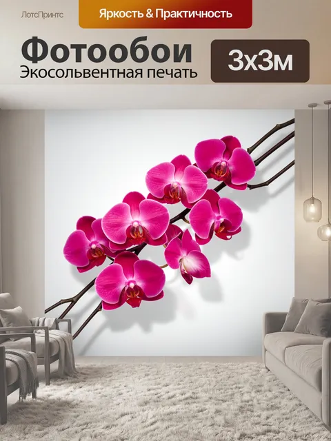 Фотообои Розовые орхидеи на ветке