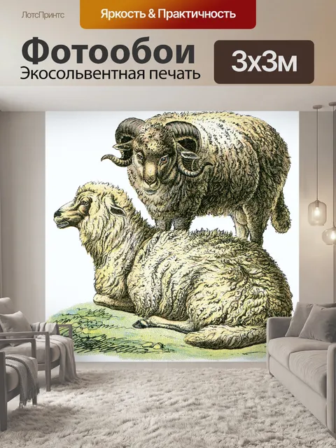 Фотообои Овцы барана винтажное искусство