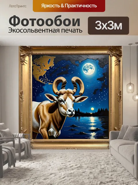 Фотообои овны на фоне винтажной карты ночного неба