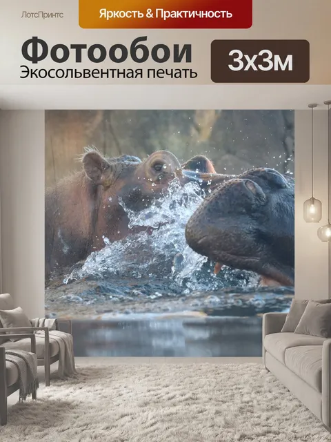 Фотообои Бегемот