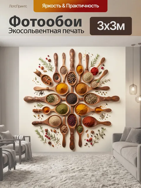 Фотообои Специи и травы в ложках