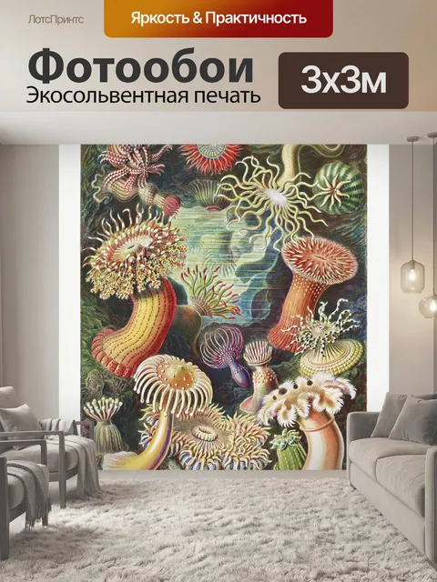 Фотообои Коралловые анемоны океан винтаж