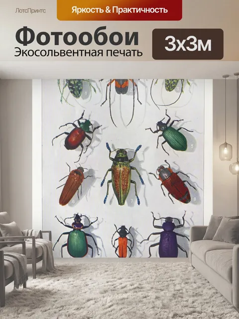 Фотообои насекомые жуки бабочки искусство