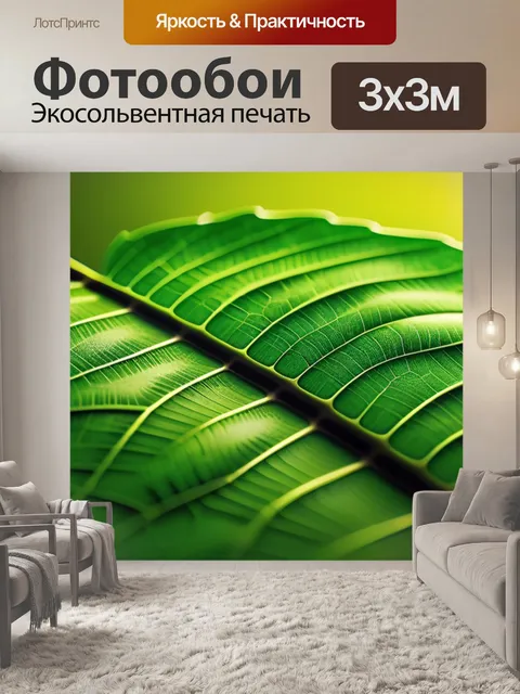 Фотообои пейзаж с листиком легкий