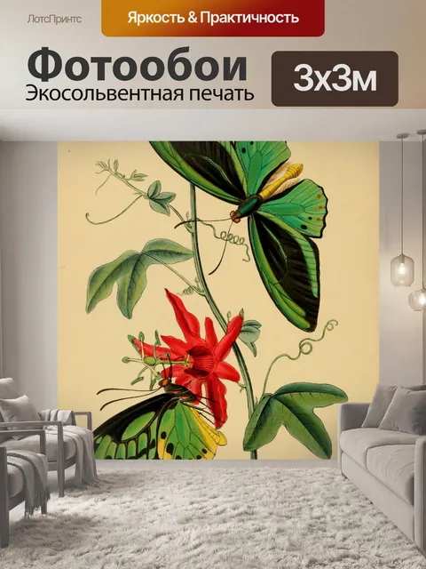 Фотообои Бабочки Винтажное Искусство