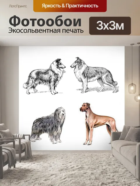 Фотообои Собаки винтаж арт старый