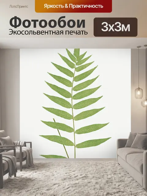 Фотообои Лист папоротника винтажное искусство