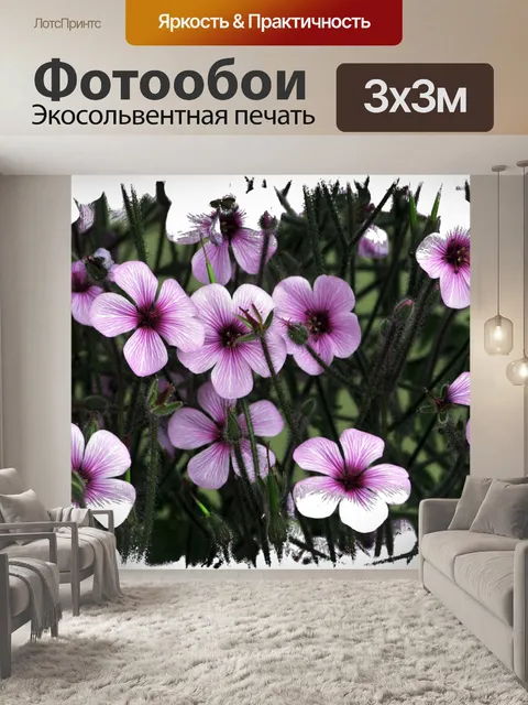 Фотообои Анютины глазки фон