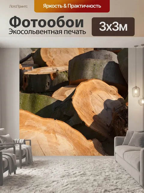 Фотообои свежесрезанных древесины