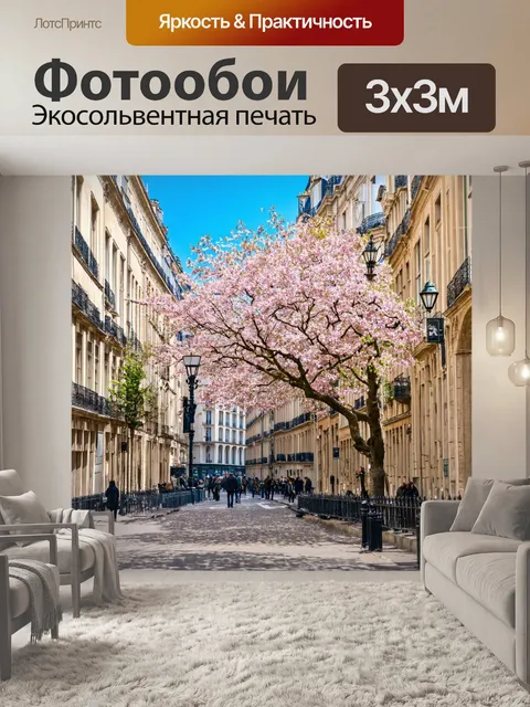 Фотообои старинные улочки парижа весной