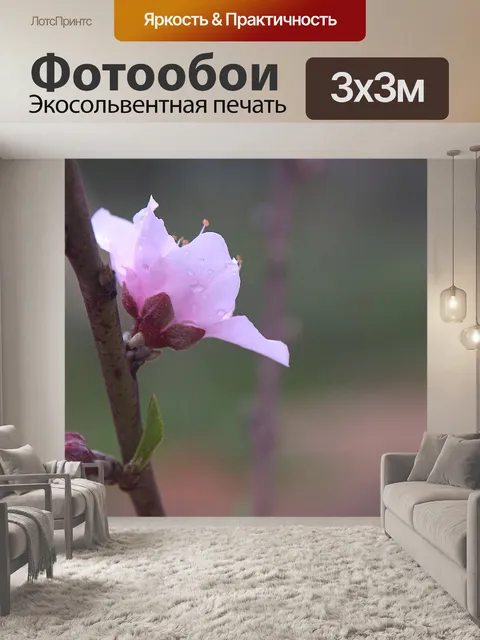 Фотообои Розовые и зеленые весенние цвета