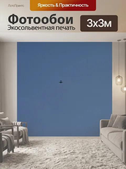 Фотообои высокий самолет в голубом небе простой