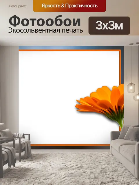 Фотообои Рамка, цветок, прозрачная