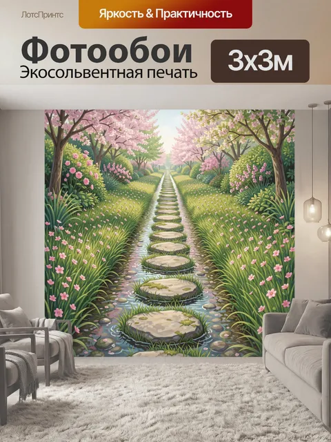 Фотообои Садовая тропинка через каменный круг