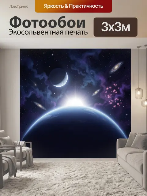Фотообои Космос с планетами и галактиками