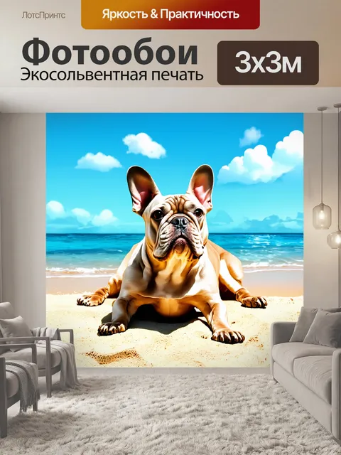 Фотообои сцена с французским бульдогом