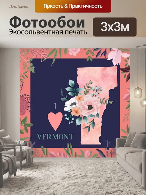 Фотообои Я люблю Вермонт плакат