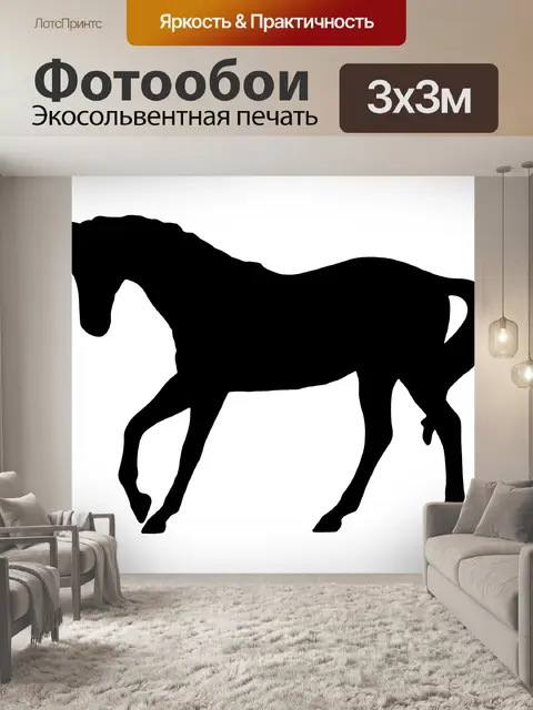 Фотообои Ехать силуэт лошади