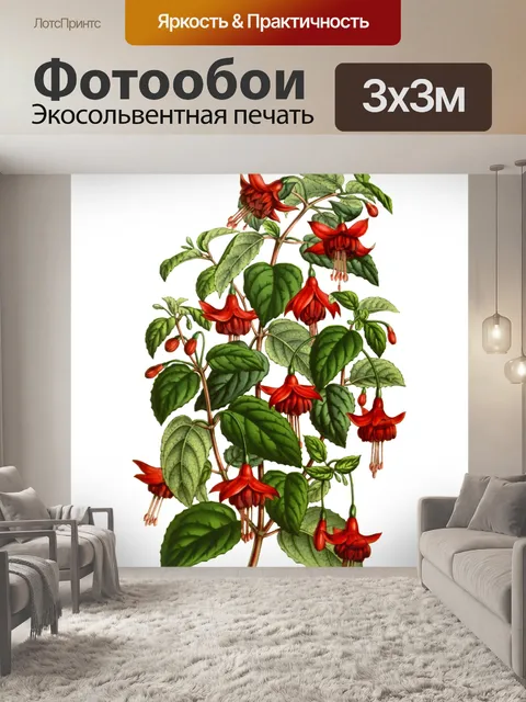 Фотообои Расписной цветок фуксии