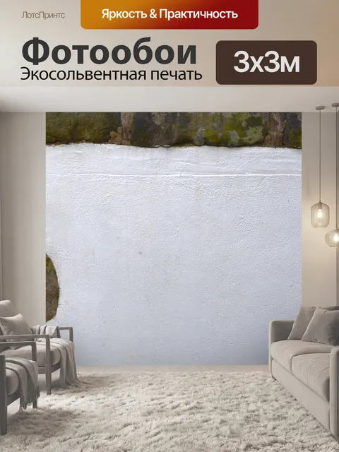 Фотообои фоне белой стены
