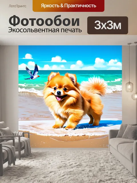 Фотообои щенок померанского шпца