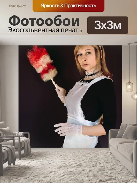 Фотообои горничная, уборка, косплей, вытирание пы