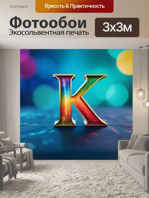Фотообои с буквой к разноцветный