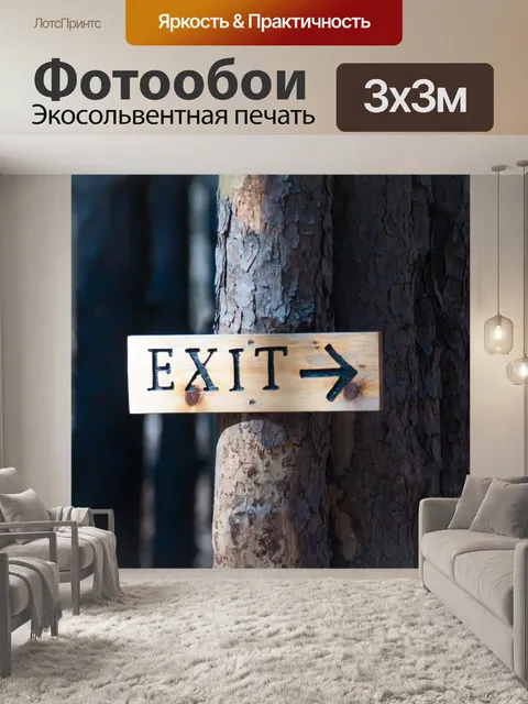 Фотообои Выход здесь на дереве
