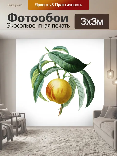 Фотообои Персиковый фрукт винтажное искусство