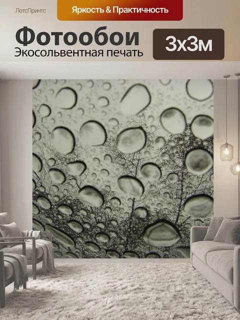 Фотообои Капли дождя через люк на крыше
