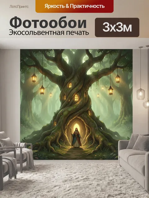 Фотообои Волшебный лес с древним деревом