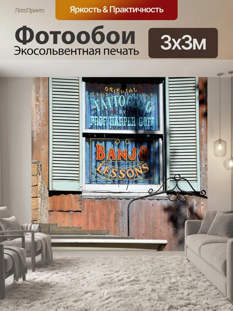 Фотообои Банджо Уроки знак на окне