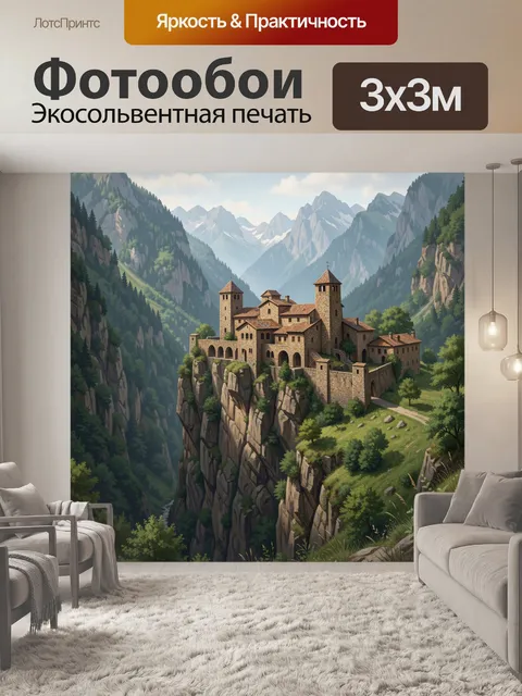 Фотообои Средневековая крепость в горах