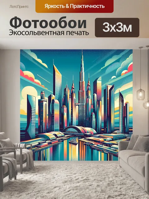 Фотообои городская панорама техногорода